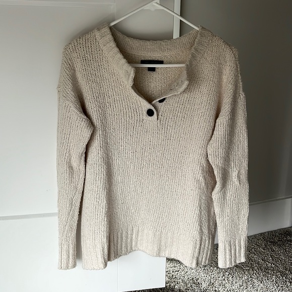 Soft Cream Henley Sweater - Picture 1 of 6